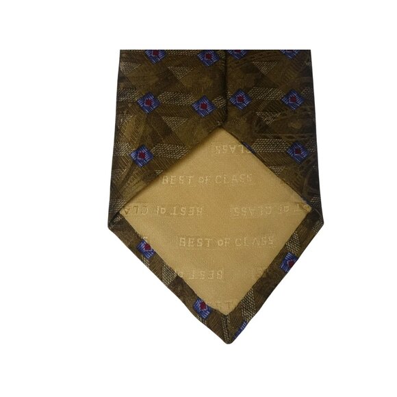Robert Talbott Men's‎ Best of Class Nordstrom Extra Long Gold Checkered Tie - Picture 5 of 5